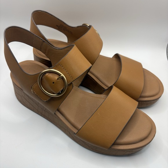Sofft Shoes - SOFFT FAEDRA Leather Platform Women's Sandals Size 9 Color Luggage